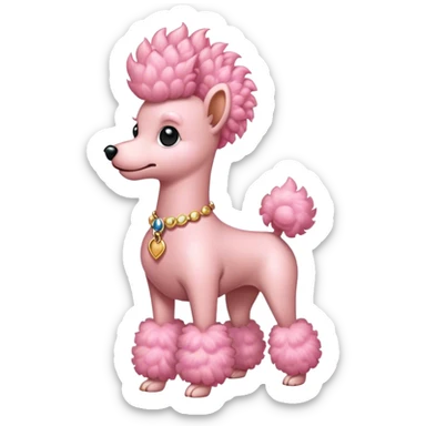 Pink poodle with Mohawk  sticker