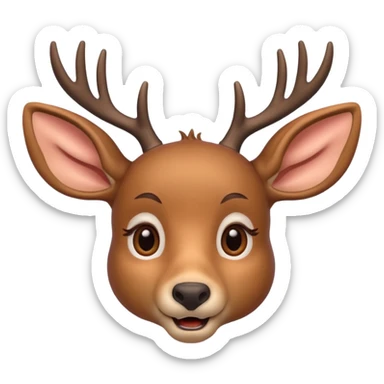 The Deer is an incredibly large and tall creature resembling a deer with an unnaturally large head, twitching ears, an outstretched jaw, and cartoonish large eyes sticker