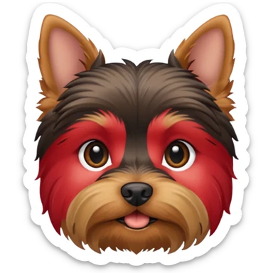 a Yorkshire Terrier face. sticker