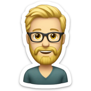 blonde bearded designer with glasses computer sticker