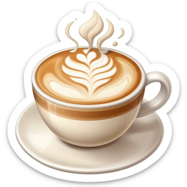 cappuccino with foam art sticker