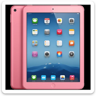Change the iPad color to pink, keep the style and background as is. The style of the original image should be preserved. sticker