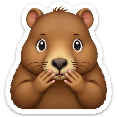 capybara with shy fingers sticker sticker