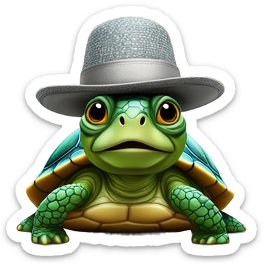 photorealistic turtle in a jewish hat  sticker
