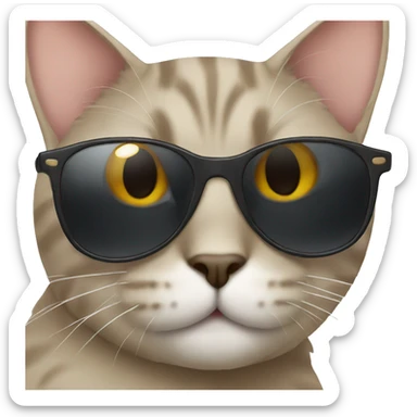 Cat with sunglasses sticker