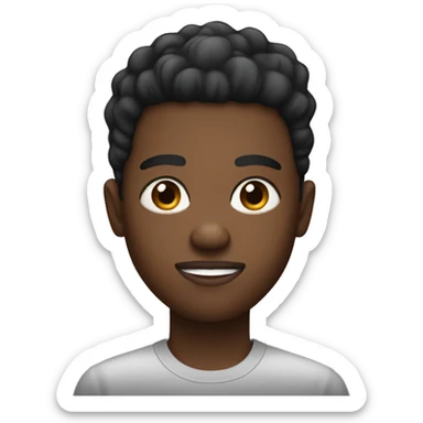 black person with low taper fade with big eyes sticker