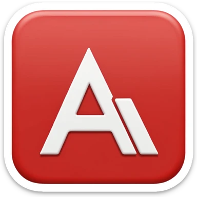 Flat vector emoji icon of a translation symbol, two overlapping rounded squares, the primary color is corporate RED, the front square features a bold white letter 'A', the back square features a bold white Arabic letter 'ع', minimalist UI style, high contrast, white background. sticker