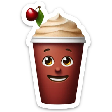 Cherry person bringing you coffee sticker