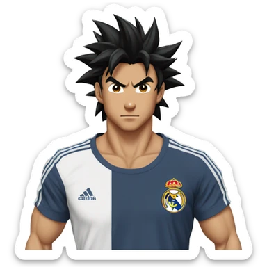 goku con una camiseta del real madrid sticker