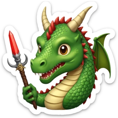 ein Drache mit einem Zauberstab in der Hand  und einem Zilinder auf dem kopf sticker