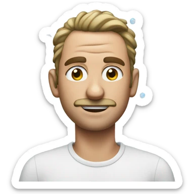 man covered in bubbles super squeaky  sticker