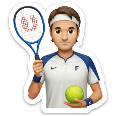 Roger federer with pickleball racket sticker