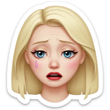girl with makeup on but she’s crying sticker