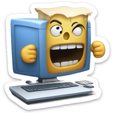 a computer barfing sticker