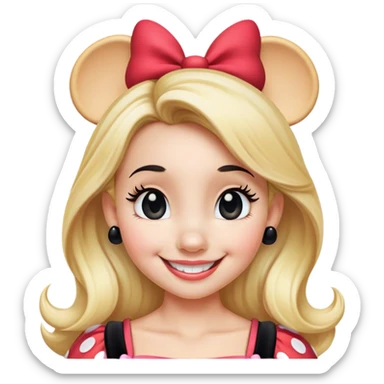 Minnie mouse blonde black ears sticker