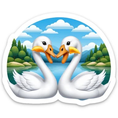 Dos cisnes besándose  sticker
