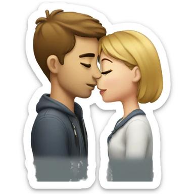 Girl kissing a guy sticker