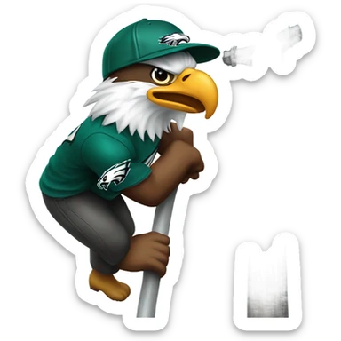 Eagles fan climbing a pole  sticker