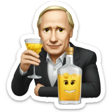 Vodka avec Vladimir poutine sticker