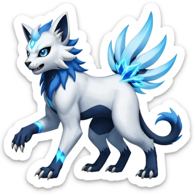 Manectric-Absol-Luxray-Bobcat-Fakémon-fusion-animal-creature, full body  sticker