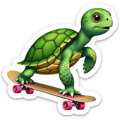 turtle on a skateboard sticker