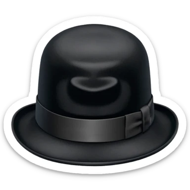 simple black bowler hat on;y sticker