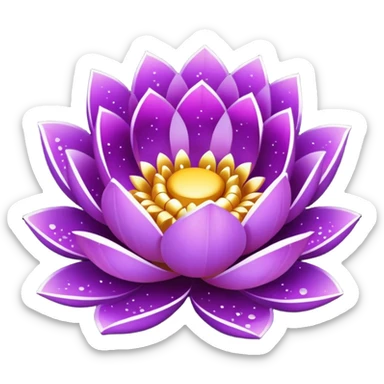 purple lotus beautiful glitters sticker
