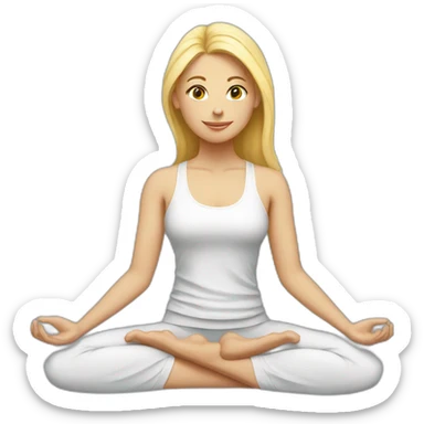 yoga girl blone sticker