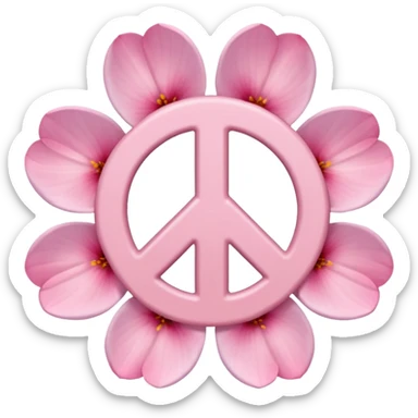 sakura flower with a peace sign sticker