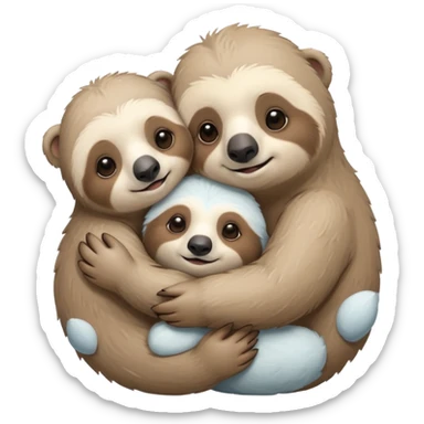 Oso perezoso, abrazando un osito polar mujer sticker