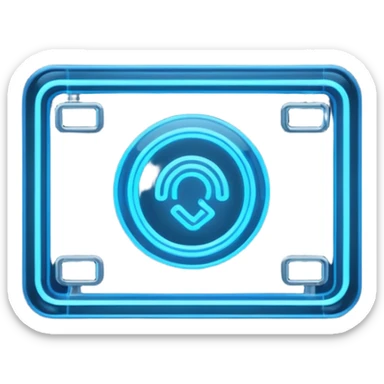  a rectangular neon sign that says RAID sticker