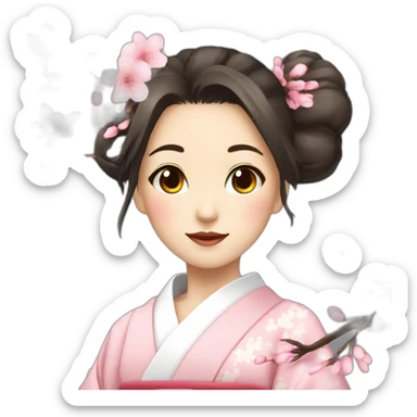 Japan girl with Sakura  sticker