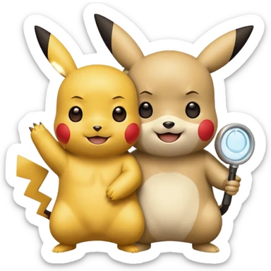 Pickachu with Kung fu panda po as friend  sticker