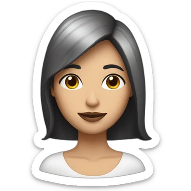 MUJER DE ROSTRO BLANCO Y CABELLO NEGRO SUJETADO POR UNA MOÑA ALTA sticker