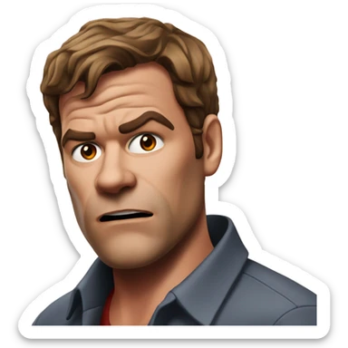 Realistic Dexter Morgan selfie very surpised  sticker
