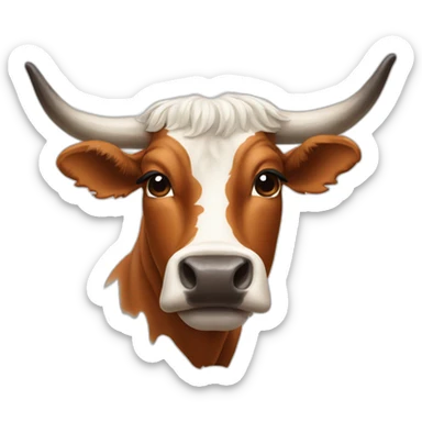 texas longhorn cow sticker
