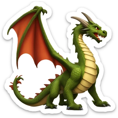 dragon de guerre qui dit "Salut !" sticker