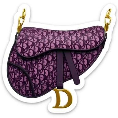 purple dior print saddle bag sticker