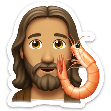 jesus but a shrimp sticker