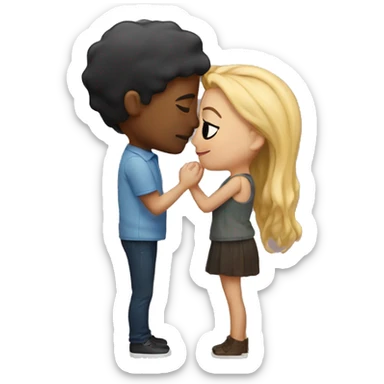 cute couple kissing  sticker