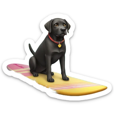.Labrador on a surf board sticker