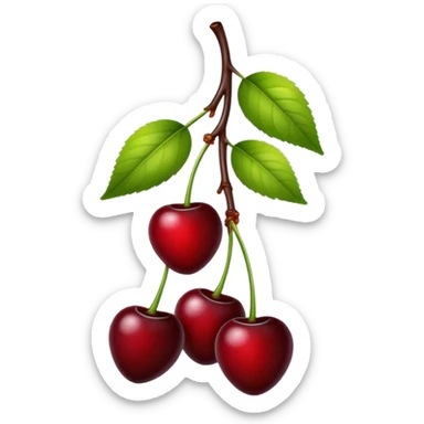 Black cherries red stems sticker