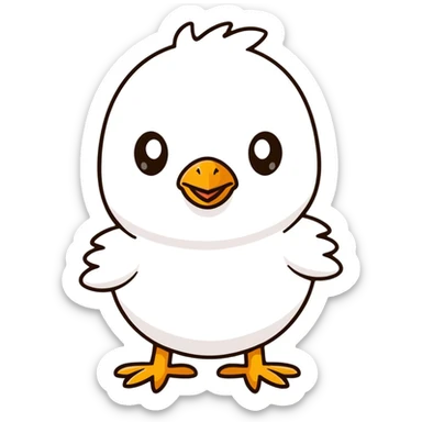 a cute black baby chick with big eyes sticker