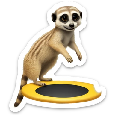 Meerkat on a trampoline  sticker