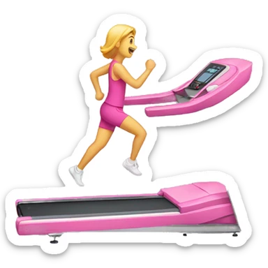 pink treadmill  sticker