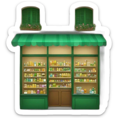 Spanish green pharmacy shop sticker