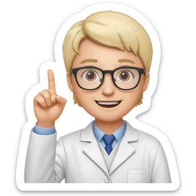 Nerd scientist emoji that with those 🤓👆🥼 that looks like an emoji not a bitmoji  sticker