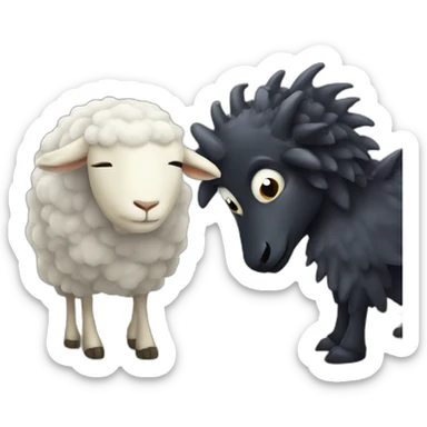 Dark dragon, slipping on a sheep sticker