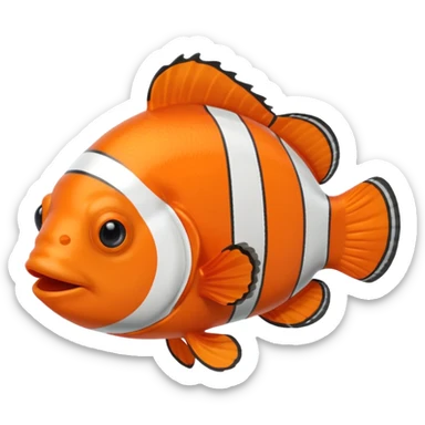 a clownfish, apple emoji style sticker
