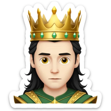 Loki with his golden crown sticker